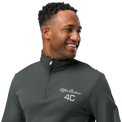 Champion Quarter Zip Pullover with Embroidered Alfa Romeo 4C Logo in White – Lightweight and Stylish Activewear - AI Print Spot