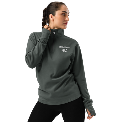 Champion Quarter Zip Pullover with Embroidered Alfa Romeo 4C Logo in White – Lightweight and Stylish Activewear - AI Print Spot