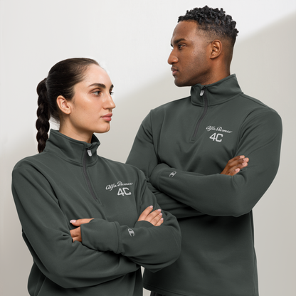 Champion Quarter Zip Pullover with Embroidered Alfa Romeo 4C Logo in White – Lightweight and Stylish Activewear - AI Print Spot