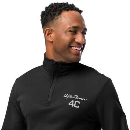 Champion Quarter Zip Pullover with Embroidered Alfa Romeo 4C Logo in White – Lightweight and Stylish Activewear - AI Print Spot