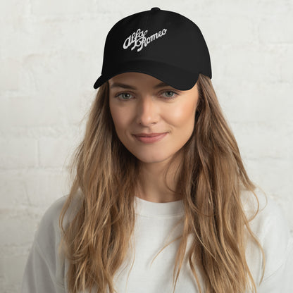 Classic Dad Hat - Embroidered 1930s Alfa Romeo Script, Quadrifoglio & Biscione - AI Print Spot