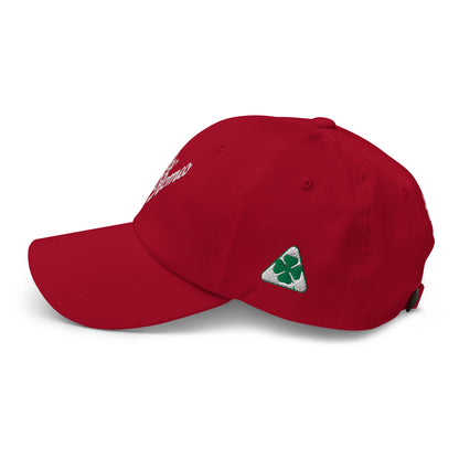 Classic Dad Hat - Embroidered 1930s Alfa Romeo Script, Quadrifoglio & Biscione - AI Print Spot