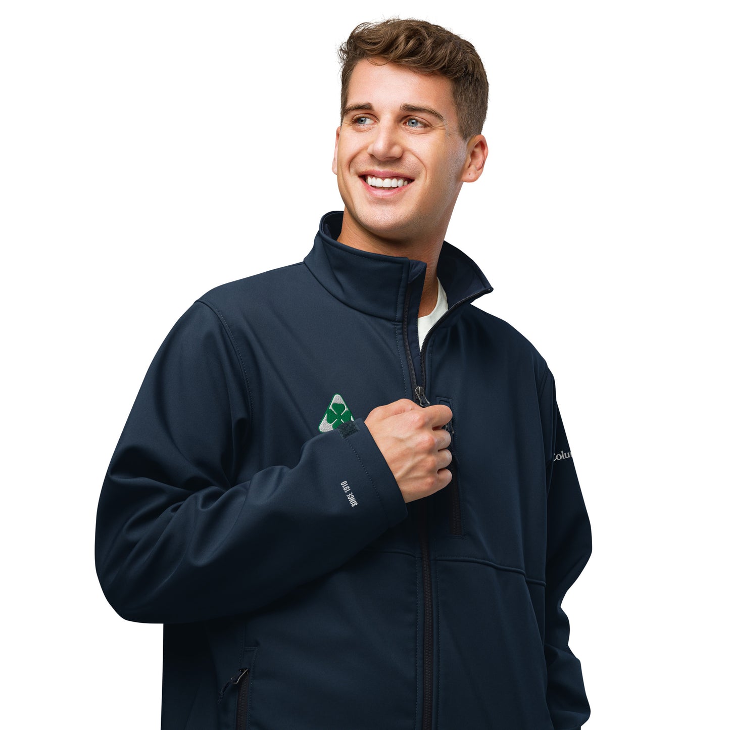 Columbia Soft Shell Jacket Embroidered with Alfa Romeo Quadrifoglio Verde | Alfa Romeo Script on Rear | Wind & Water-Resistant - AI Print Spot