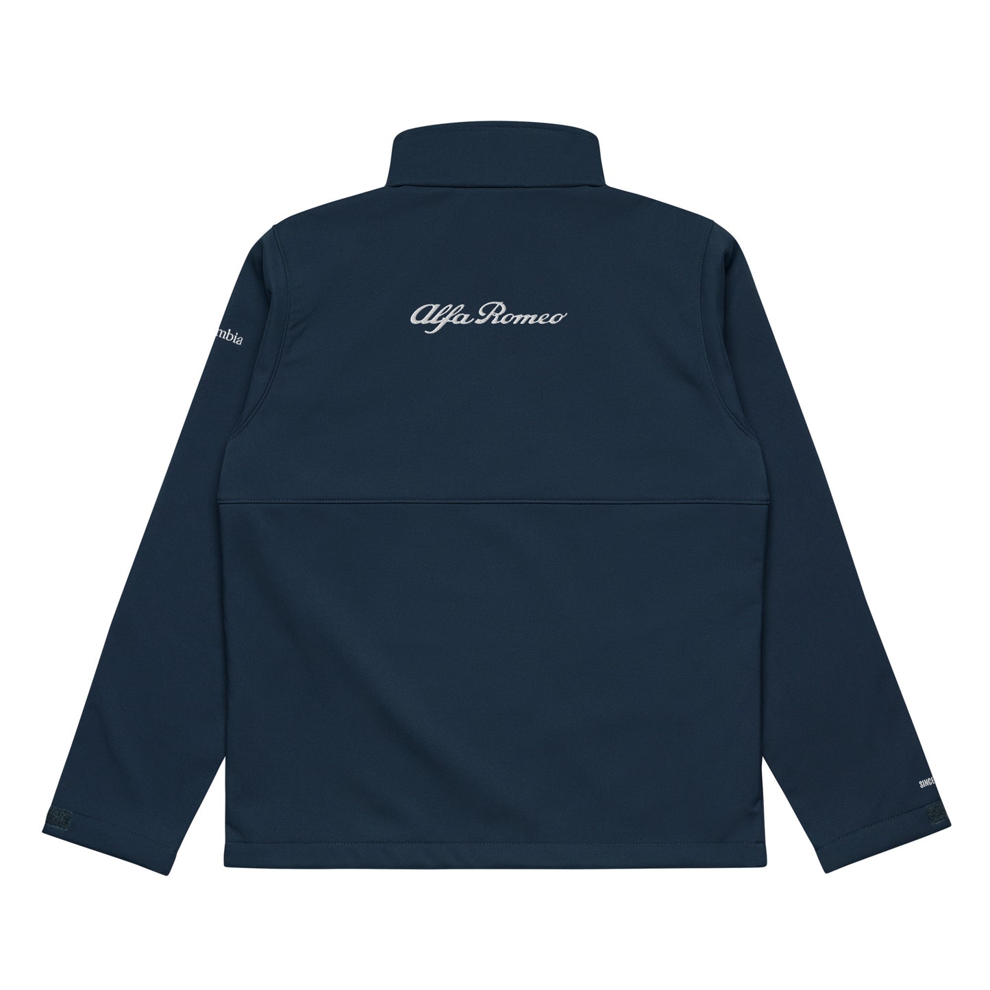 Columbia Soft Shell Jacket Embroidered with Alfa Romeo Quadrifoglio Verde | Alfa Romeo Script on Rear | Wind & Water-Resistant - AI Print Spot