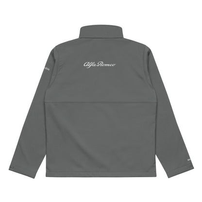 Columbia Soft Shell Jacket Embroidered with Alfa Romeo Quadrifoglio Verde | Alfa Romeo Script on Rear | Wind & Water-Resistant - AI Print Spot