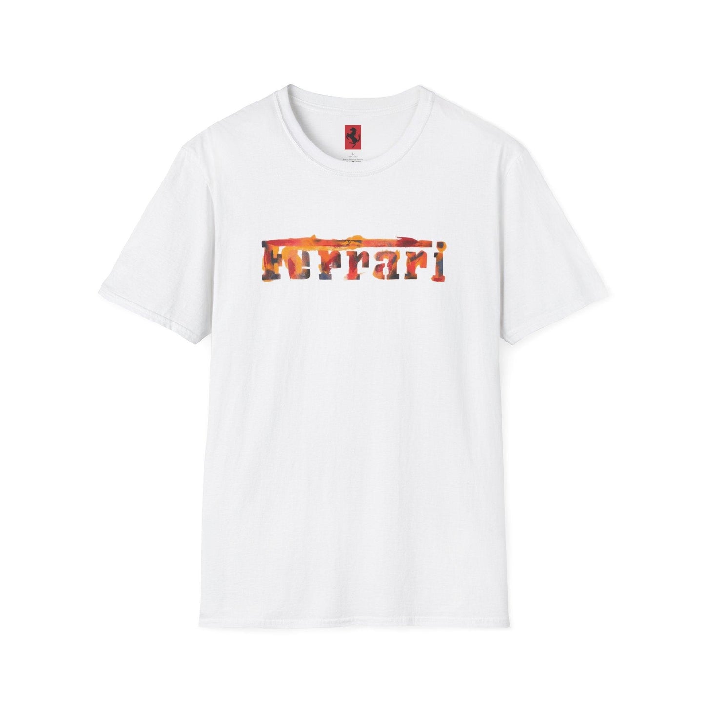 Ferrari Graffiti Art Cotton Multicolor Tee - Unisex Softstyle - Casual to Comfort Wear - Ethically Made - Unique Car Enthusiast Style - AI Print Spot