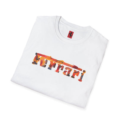 Ferrari Graffiti Art Cotton Multicolor Tee - Unisex Softstyle - Casual to Comfort Wear - Ethically Made - Unique Car Enthusiast Style - AI Print Spot