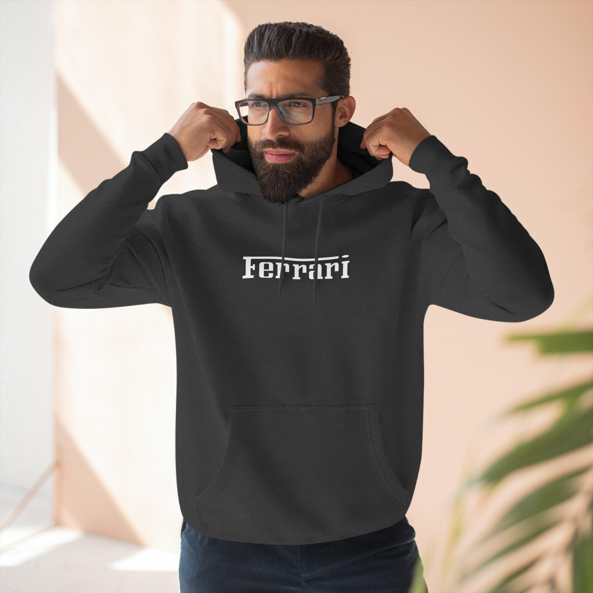 Ferrari Logo Hoodie by Lane Seven - Durable Cotton-Poly Blend True-to-Size Fit 3-Panel Fleece for Ferrari Enthusiasts - Minimalist Design - AI Print Spot