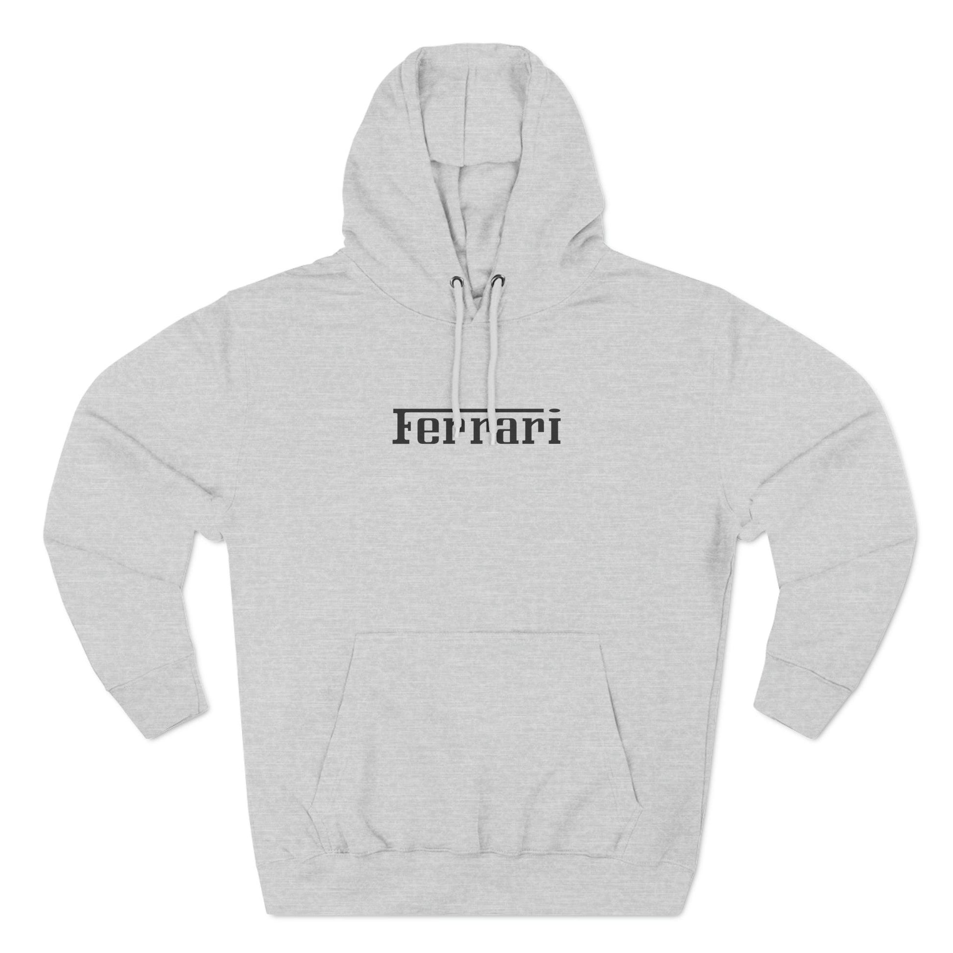 Ferrari Logo Hoodie by Lane Seven - Durable Cotton-Poly Blend True-to-Size Fit 3-Panel Fleece for Ferrari Enthusiasts - Minimalist Design - AI Print Spot