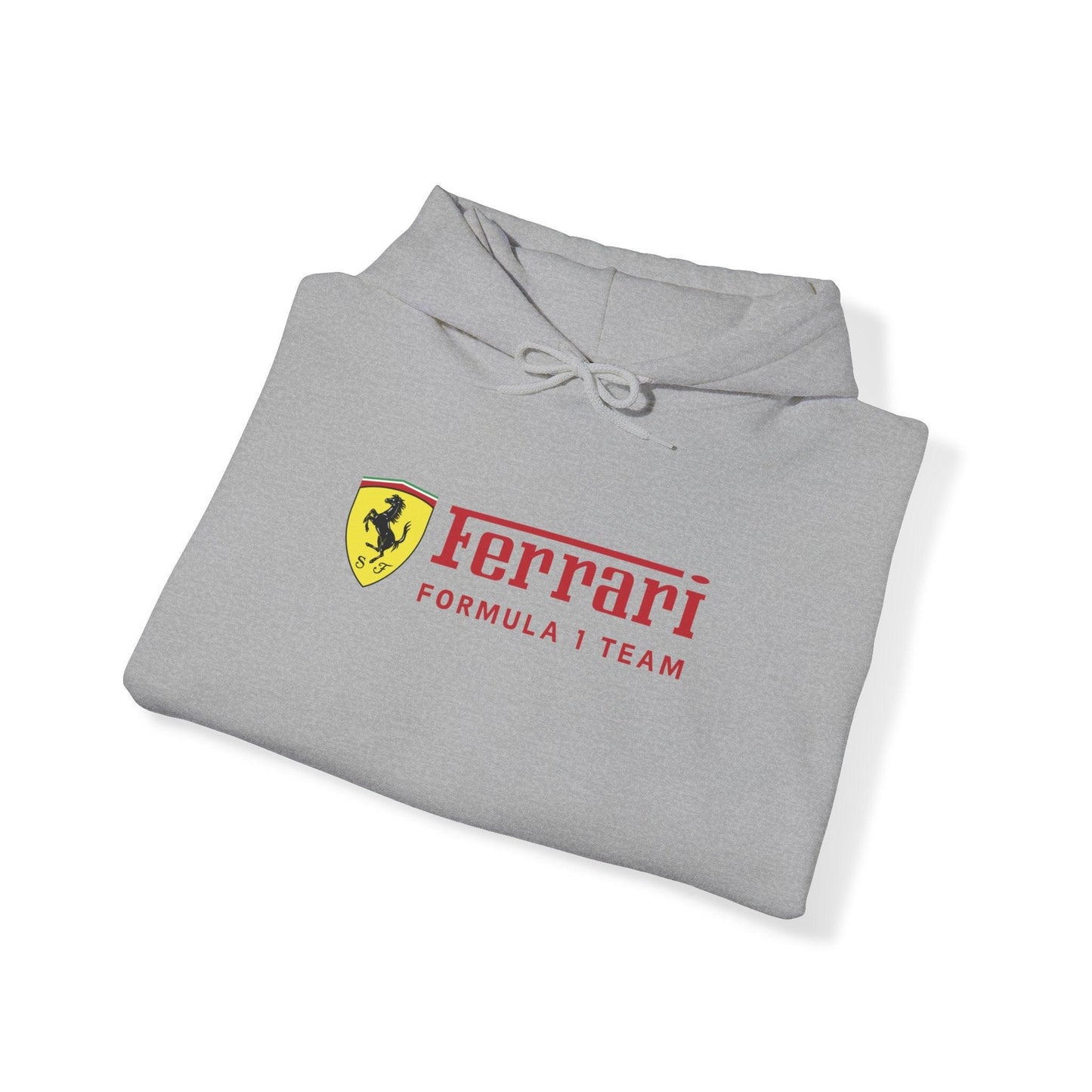 Ferrari Unisex Hoodie Heavy Blend™ - Cozy Comfy Sweatshirt - Classic Scuderia and Formula 1 Team - Gift for the Car Enthusiast - Red Logos - AI Print Spot