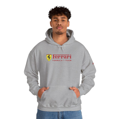 Ferrari Unisex Hoodie Heavy Blend™ - Cozy Comfy Sweatshirt - Classic Scuderia and Formula 1 Team - Gift for the Car Enthusiast - Red Logos - AI Print Spot