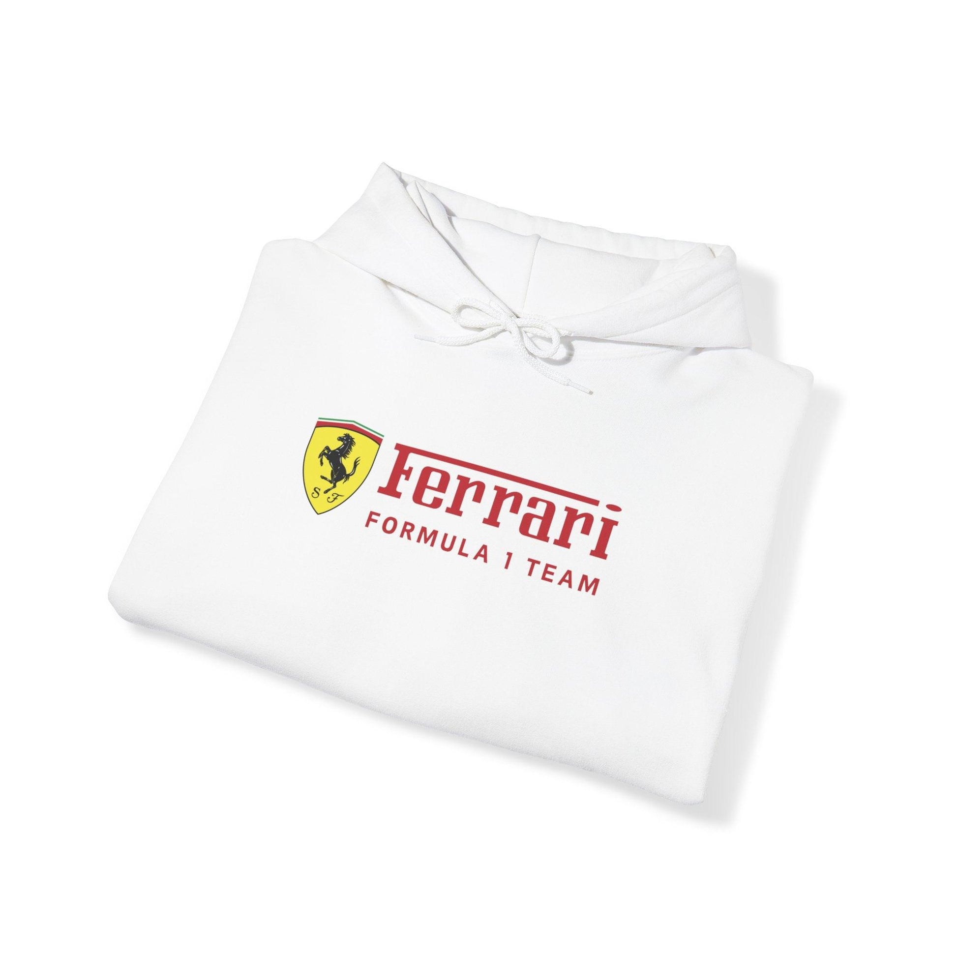 Ferrari Unisex Hoodie Heavy Blend™ - Cozy Comfy Sweatshirt - Classic Scuderia and Formula 1 Team - Gift for the Car Enthusiast - Red Logos - AI Print Spot