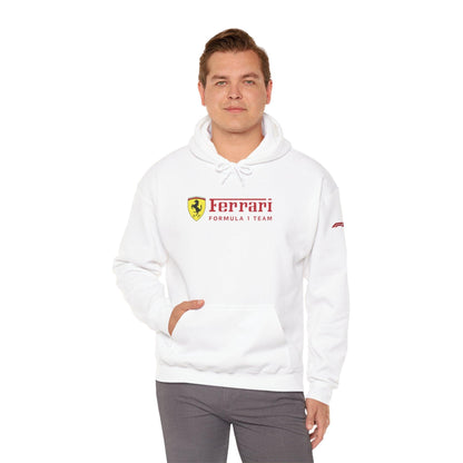 Ferrari Unisex Hoodie Heavy Blend™ - Cozy Comfy Sweatshirt - Classic Scuderia and Formula 1 Team - Gift for the Car Enthusiast - Red Logos - AI Print Spot