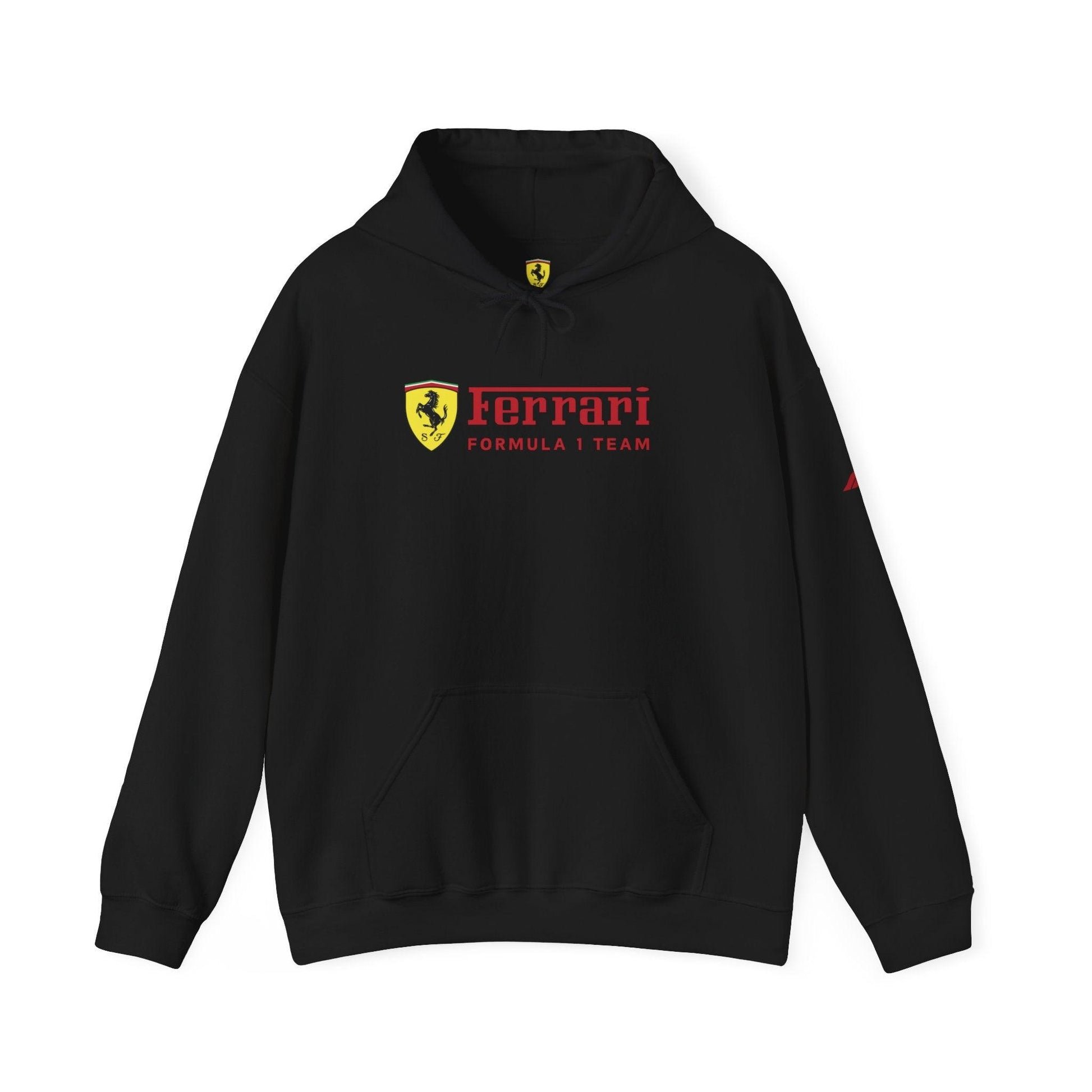 Ferrari Unisex Hoodie Heavy Blend™ - Cozy Comfy Sweatshirt - Classic Scuderia and Formula 1 Team - Gift for the Car Enthusiast - Red Logos - AI Print Spot