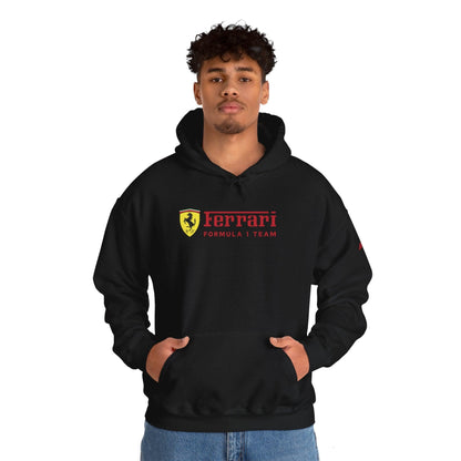 Ferrari Unisex Hoodie Heavy Blend™ - Cozy Comfy Sweatshirt - Classic Scuderia and Formula 1 Team - Gift for the Car Enthusiast - Red Logos - AI Print Spot