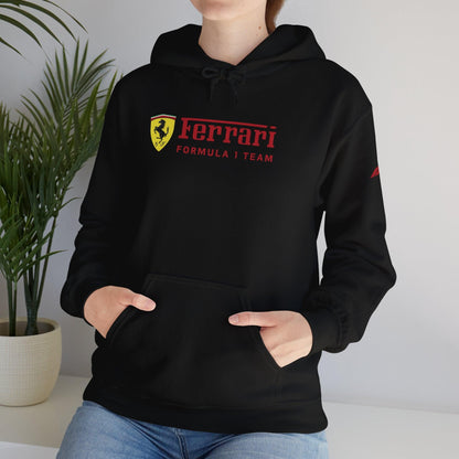 Ferrari Unisex Hoodie Heavy Blend™ - Cozy Comfy Sweatshirt - Classic Scuderia and Formula 1 Team - Gift for the Car Enthusiast - Red Logos - AI Print Spot