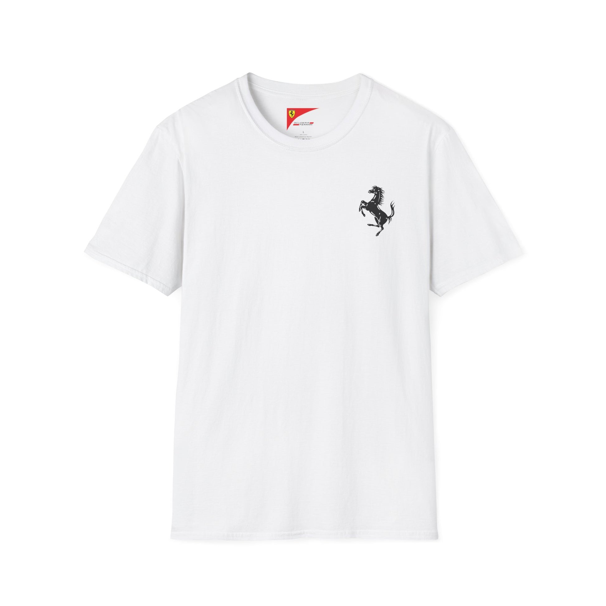 Ferrari Unisex Soft-Style T-Shirt - Prancing Horse & Scuderia Ferrari Logo - AI Print Spot