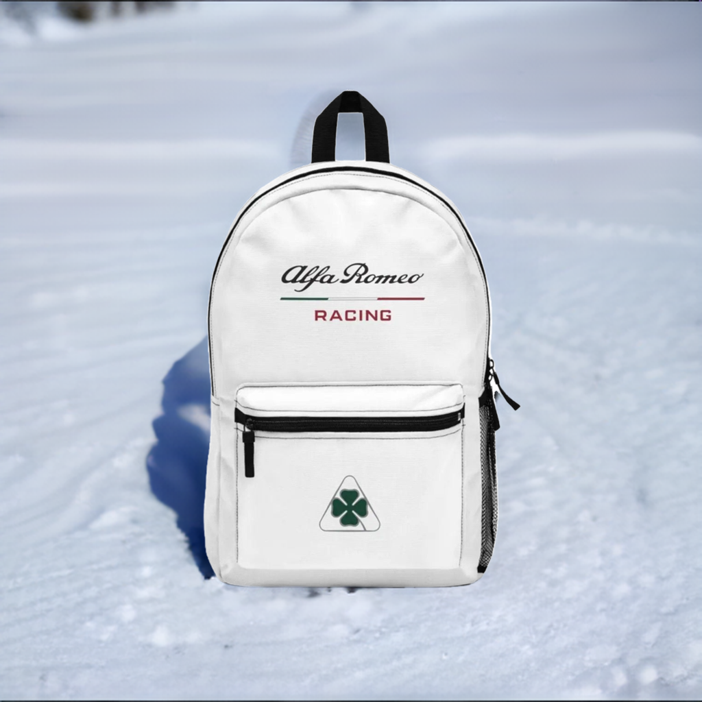 Alfa White Alfa Romeo Racing Quadrifoglio Backpack - Custom, Personalized