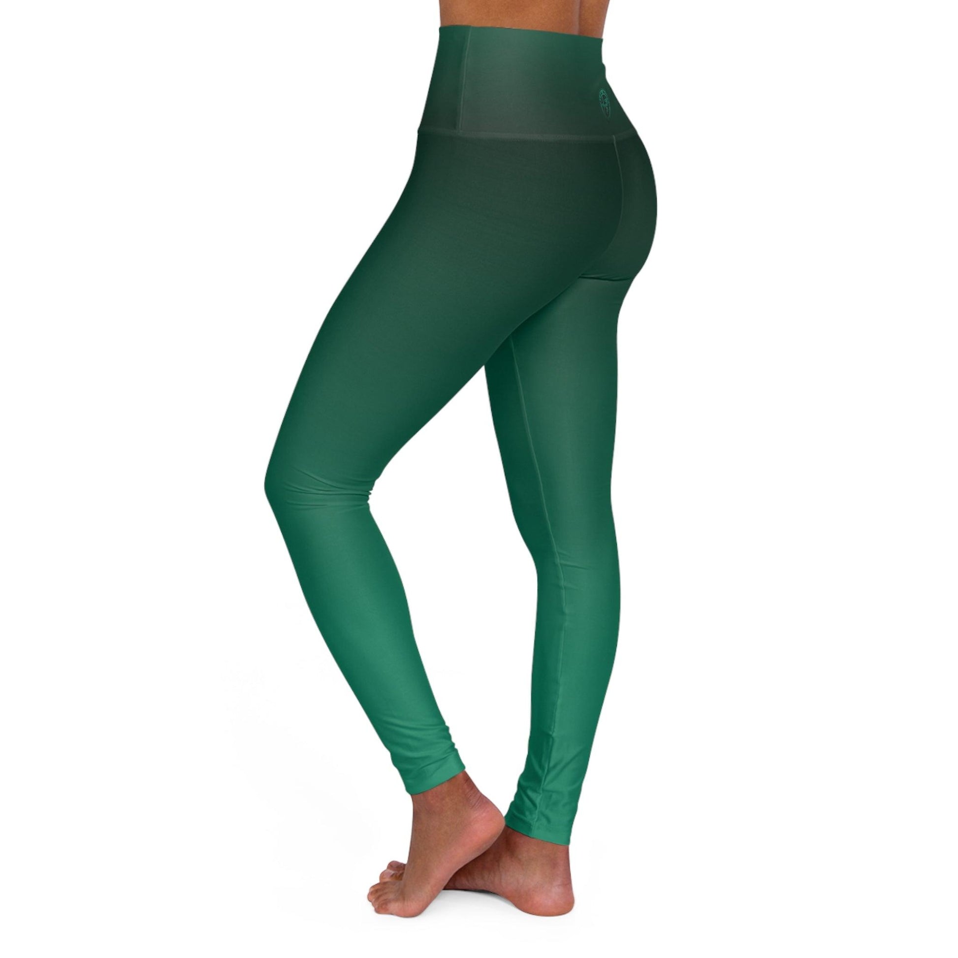 High-Waisted Yoga Leggings - Custom Alfa Romeo Design, Verde Montreal - AI Print Spot