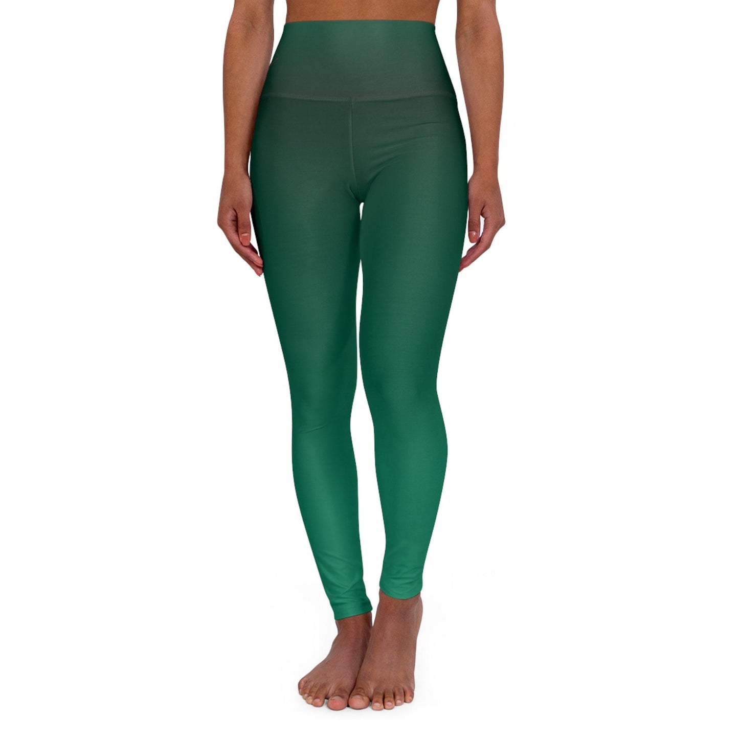 High-Waisted Yoga Leggings - Custom Alfa Romeo Design, Verde Montreal - AI Print Spot