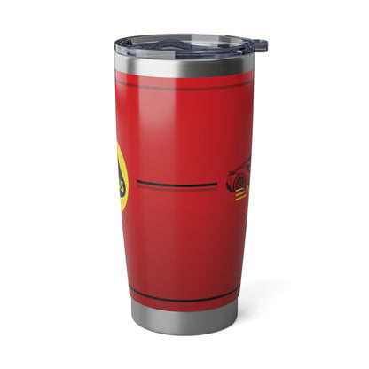 Lotus Emira 20oz Tumbler in Vivid Red - Silhouette and Logo Design - Stainless Steel Double Wall Insulation - AI Print Spot