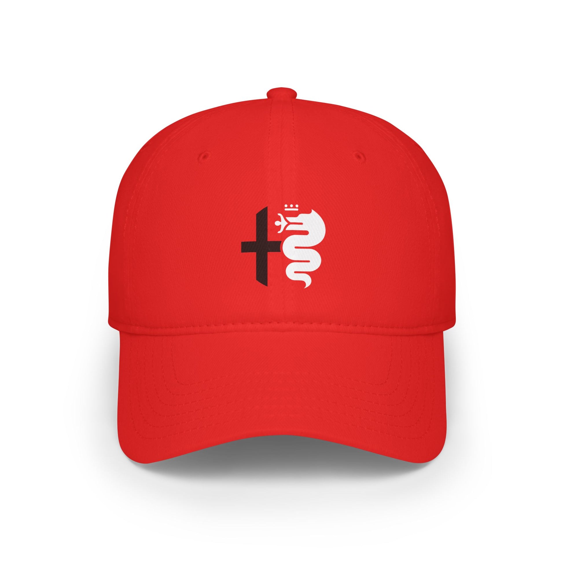 Low-Profile Baseball Cap with Alfa Romeo Biscione Snake & Cross in Multiple Colors - AI Print Spot