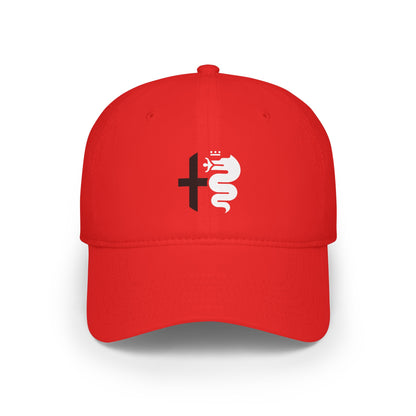 Low-Profile Baseball Cap with Alfa Romeo Biscione Snake & Cross in Multiple Colors - AI Print Spot