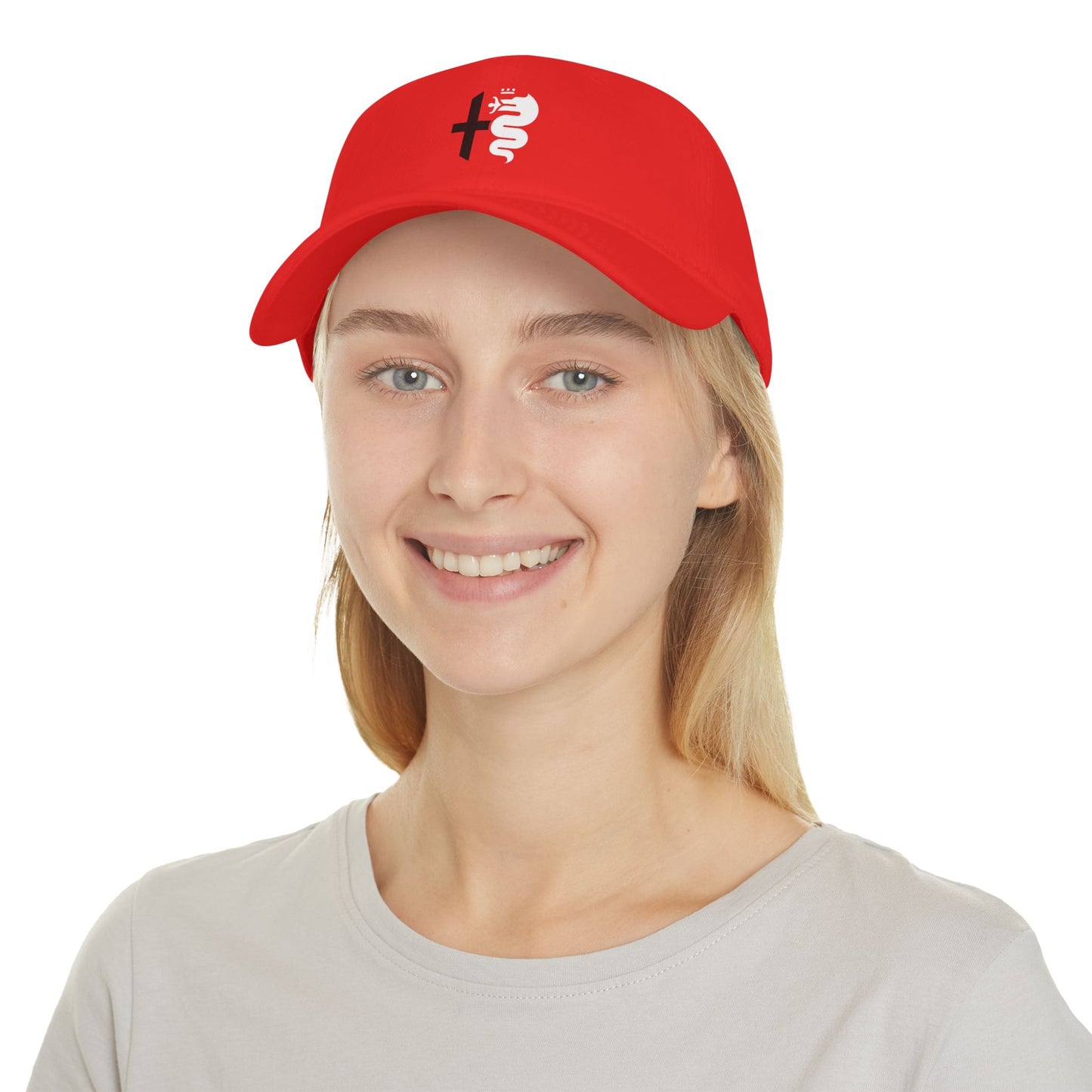 Low-Profile Baseball Cap with Alfa Romeo Biscione Snake & Cross in Multiple Colors - AI Print Spot