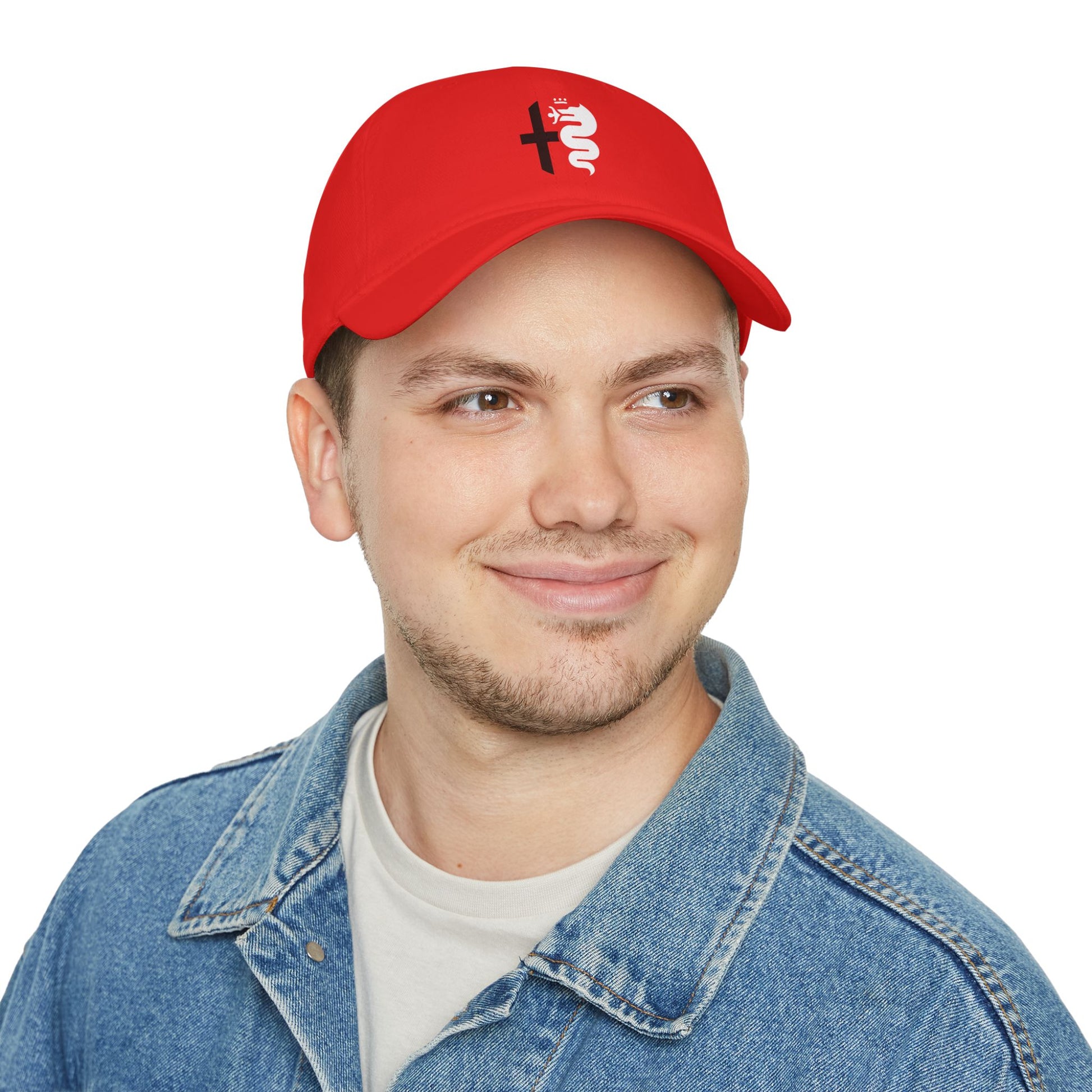 Low-Profile Baseball Cap with Alfa Romeo Biscione Snake & Cross in Multiple Colors - AI Print Spot