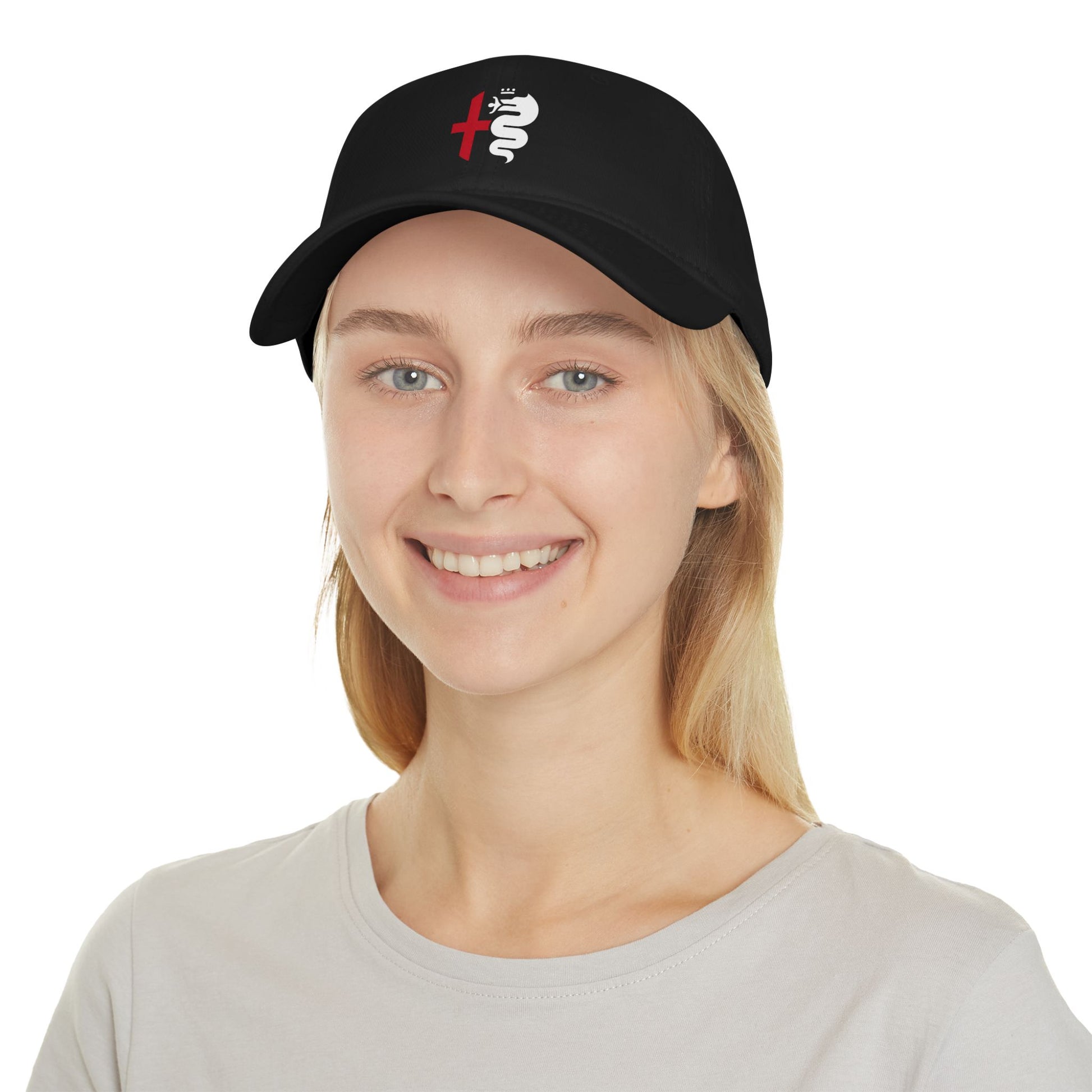 Low-Profile Baseball Cap with Alfa Romeo Biscione Snake & Cross in Multiple Colors - AI Print Spot