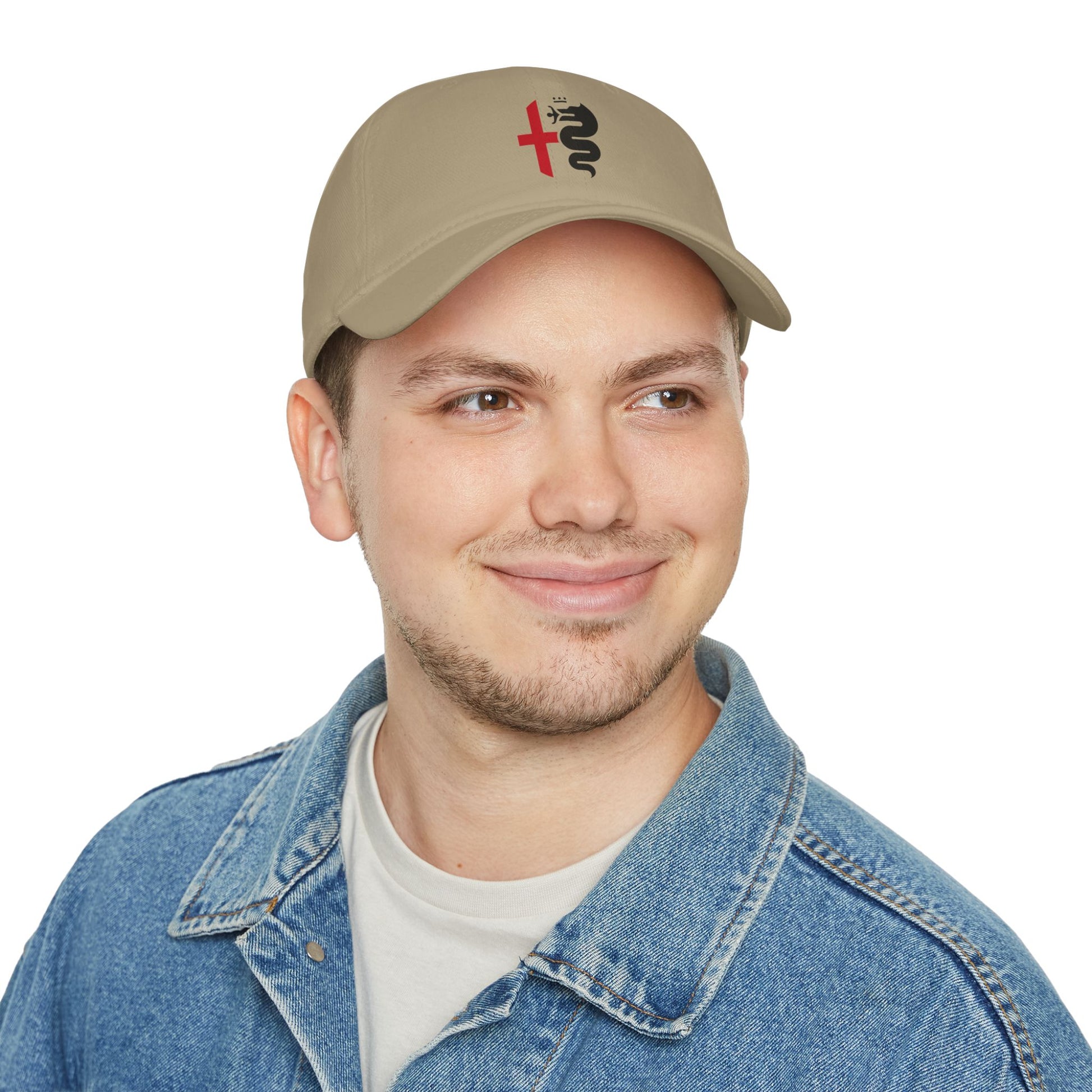 Low-Profile Baseball Cap with Alfa Romeo Biscione Snake & Cross in Multiple Colors - AI Print Spot