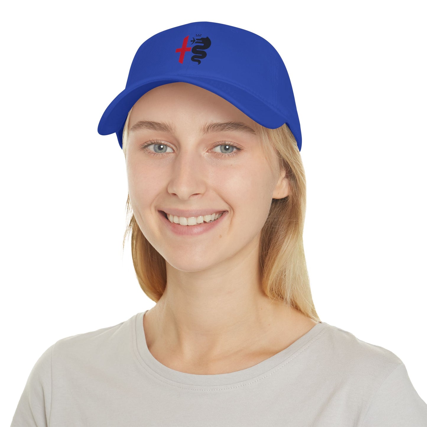 Low-Profile Baseball Cap with Alfa Romeo Biscione Snake & Cross in Multiple Colors - AI Print Spot