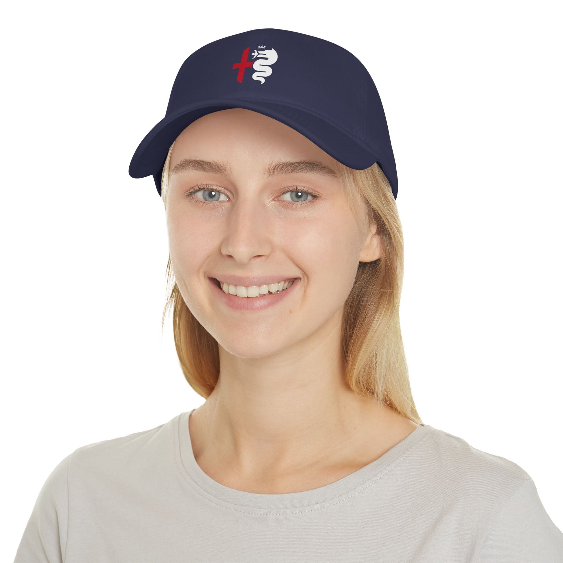 Low-Profile Baseball Cap with Alfa Romeo Biscione Snake & Cross in Multiple Colors - AI Print Spot