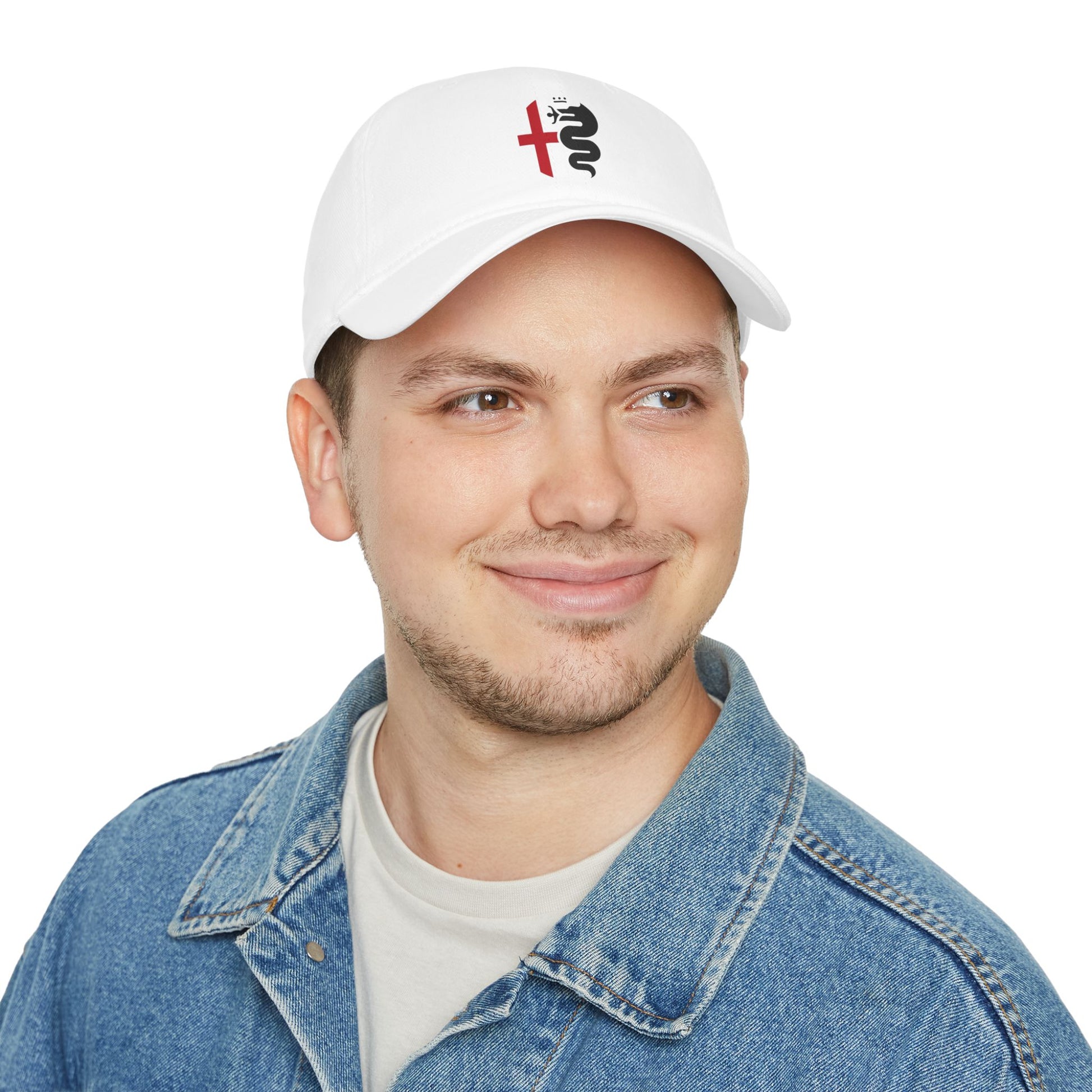 Low-Profile Baseball Cap with Alfa Romeo Biscione Snake & Cross in Multiple Colors - AI Print Spot