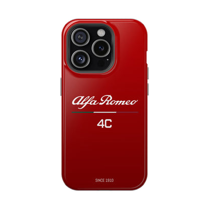 MagSafe® Dual Layer iPhone Case - Alfa Romeo 4C Design in White on Alfa Rosso - AI Print Spot