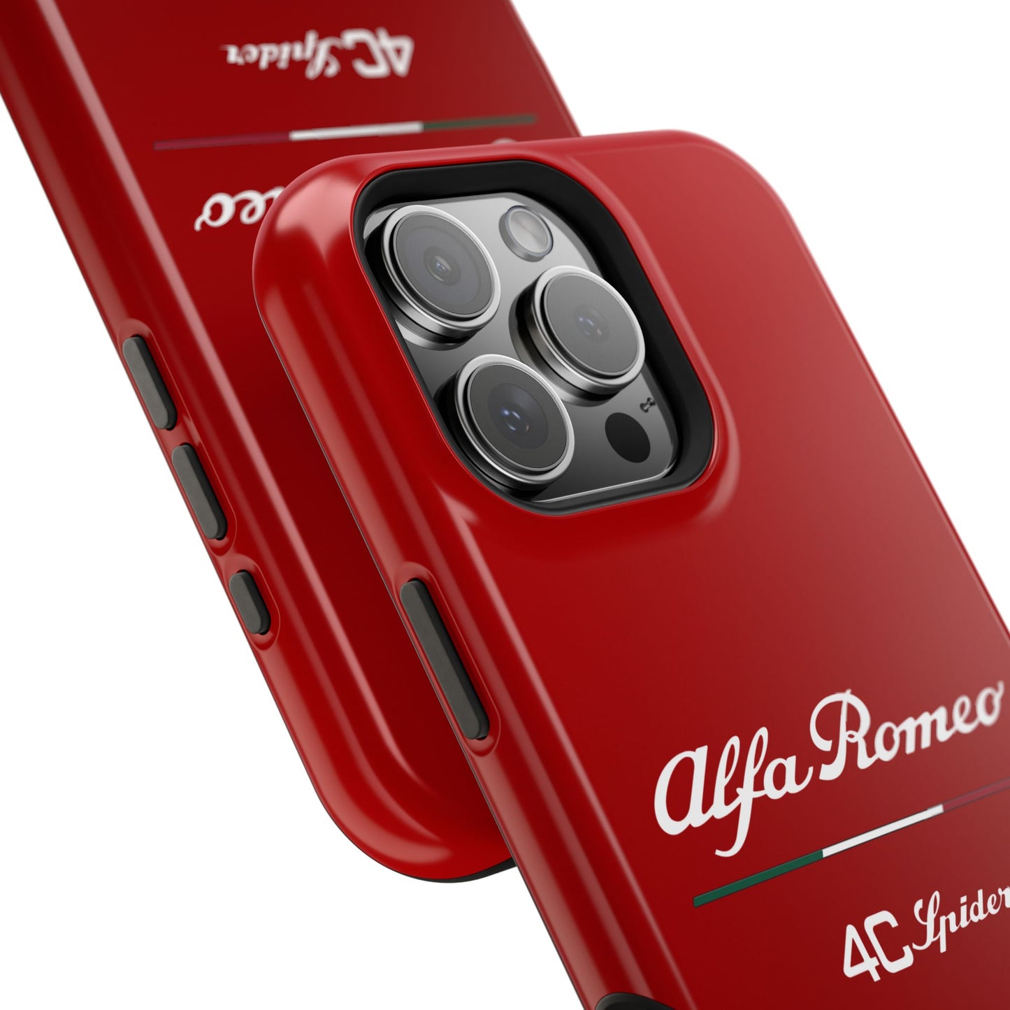 MagSafe® Dual Layer iPhone Case - Alfa Romeo 4C Spider in White on Alfa Rosso - AI Print Spot