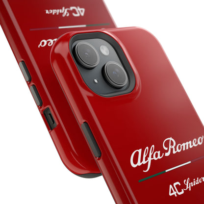 MagSafe® Dual Layer iPhone Case - Alfa Romeo 4C Spider in White on Alfa Rosso - AI Print Spot