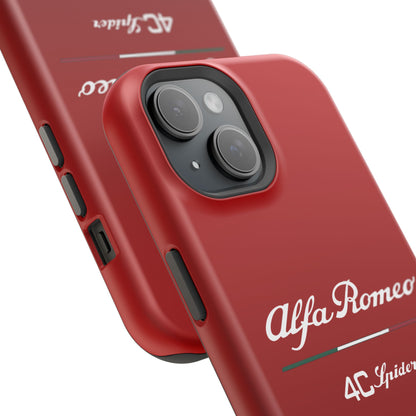 MagSafe® Dual Layer iPhone Case - Alfa Romeo 4C Spider in White on Alfa Rosso - AI Print Spot