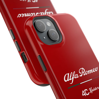 MagSafe® Dual Layer iPhone Case - Alfa Romeo 4C Spider in White on Alfa Rosso - AI Print Spot