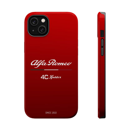 MagSafe® Dual Layer iPhone Case - Alfa Romeo 4C Spider in White on Alfa Rosso - AI Print Spot