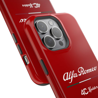 MagSafe® Dual Layer iPhone Case - Alfa Romeo 4C Spider in White on Alfa Rosso - AI Print Spot