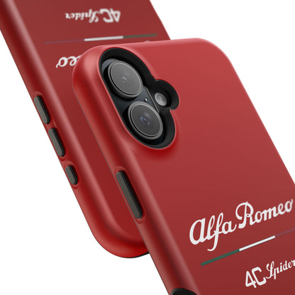 MagSafe® Dual Layer iPhone Case - Alfa Romeo 4C Spider in White on Alfa Rosso - AI Print Spot