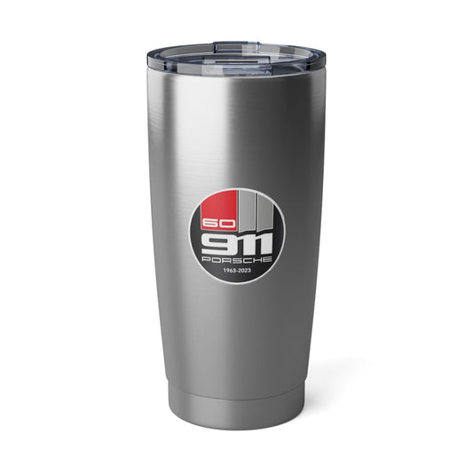 Porsche 20oz Steel Tumbler - 911 60th Anniversary Special Edition - Collector's Item - Individually Numbered - Dual Logo - Car Enthusiast - AI Print Spot