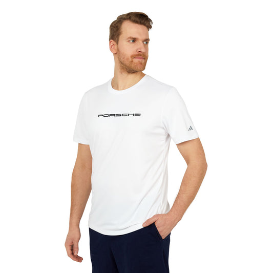 Porsche adidas® 3-Stripes Gear Unisex Sport T-Shirt - Eco-Friendly Performance - Type Logo on Chest - AI Print Spot