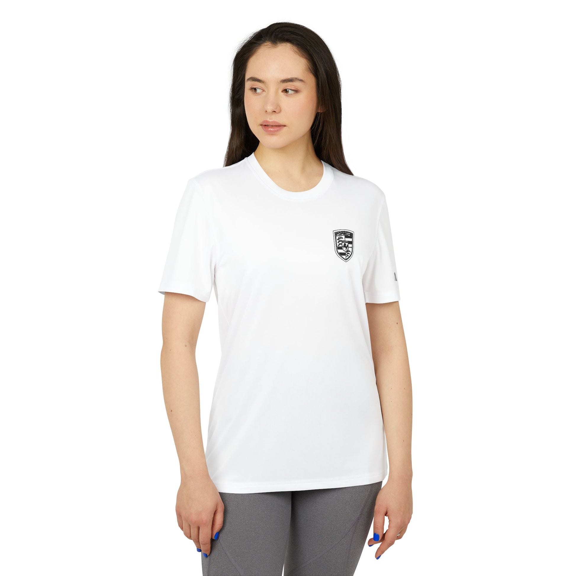 Porsche Crest Athletic Crewneck T-Shirt - adidas 3-Stripes Gear - AI Print Spot