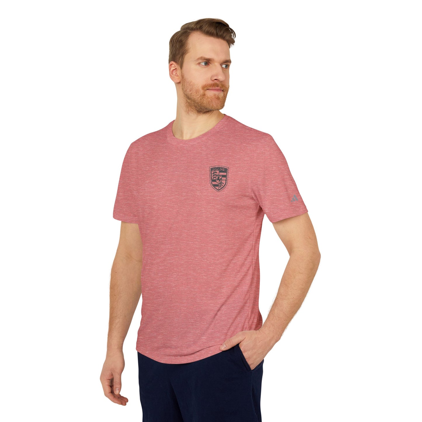 Porsche Crest Athletic Crewneck T-Shirt - adidas 3-Stripes Gear - AI Print Spot