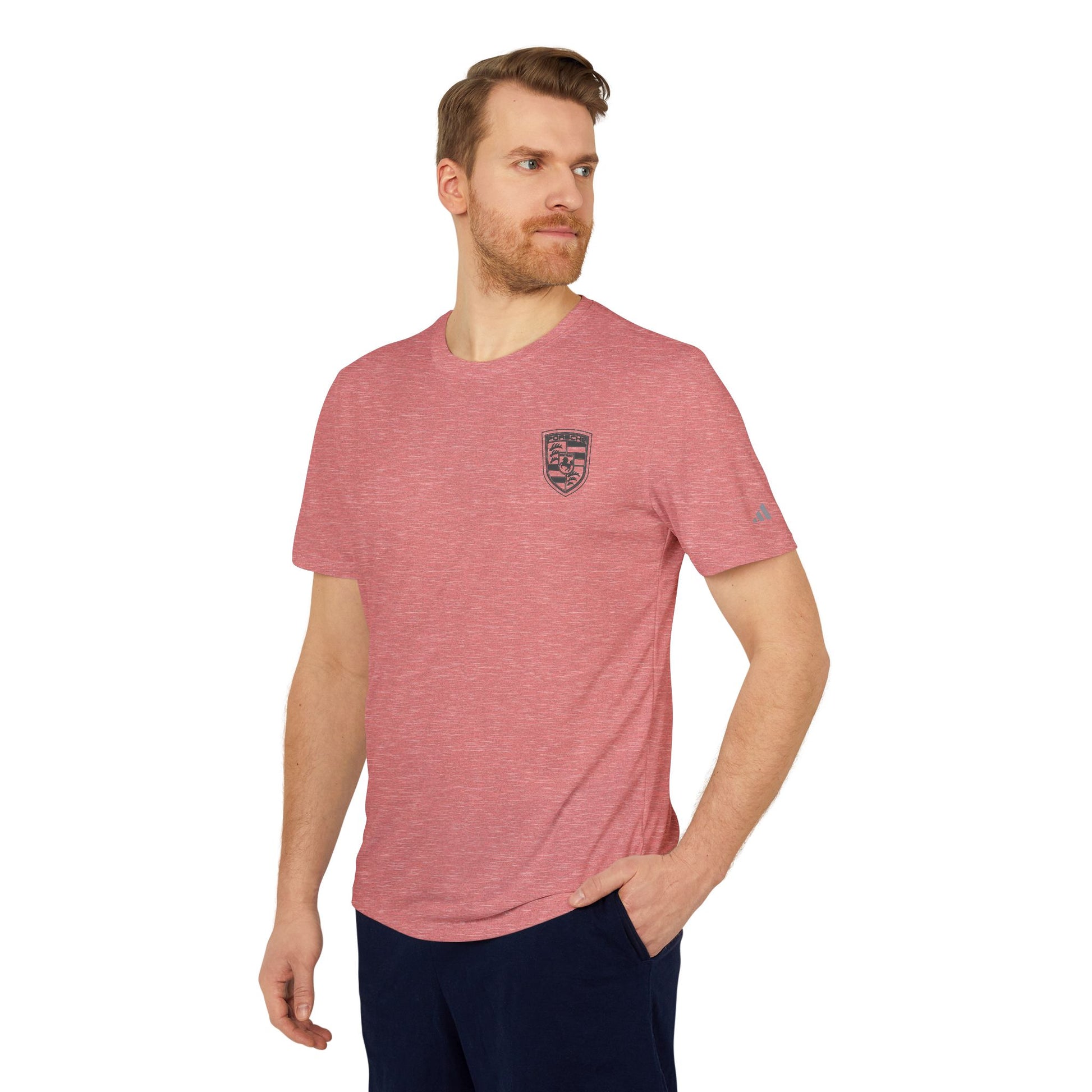 Porsche Crest Athletic Crewneck T-Shirt - adidas 3-Stripes Gear - AI Print Spot