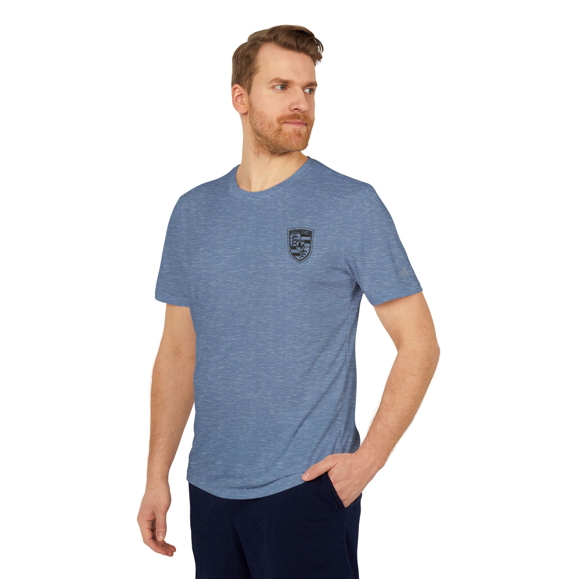 Porsche Crest Athletic Crewneck T-Shirt - adidas 3-Stripes Gear - AI Print Spot
