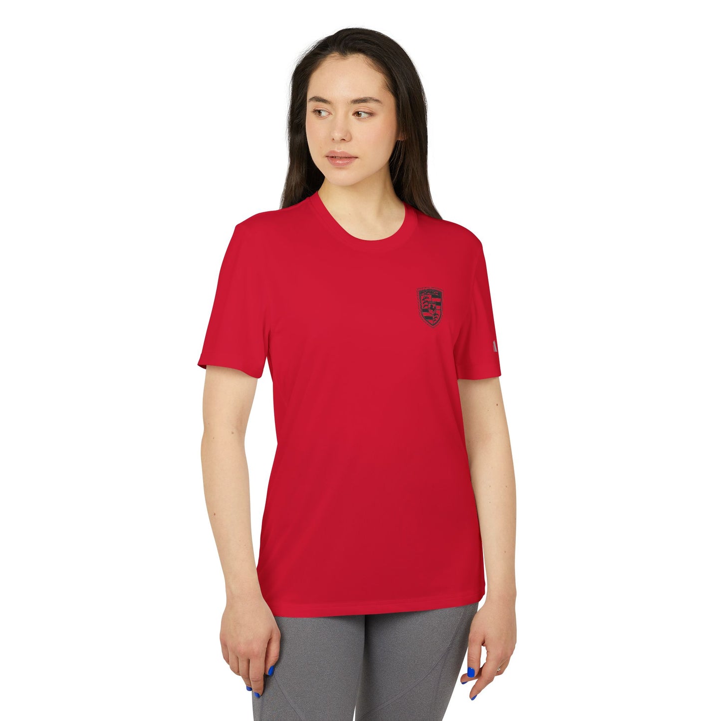 Porsche Crest Athletic Crewneck T-Shirt - adidas 3-Stripes Gear - AI Print Spot