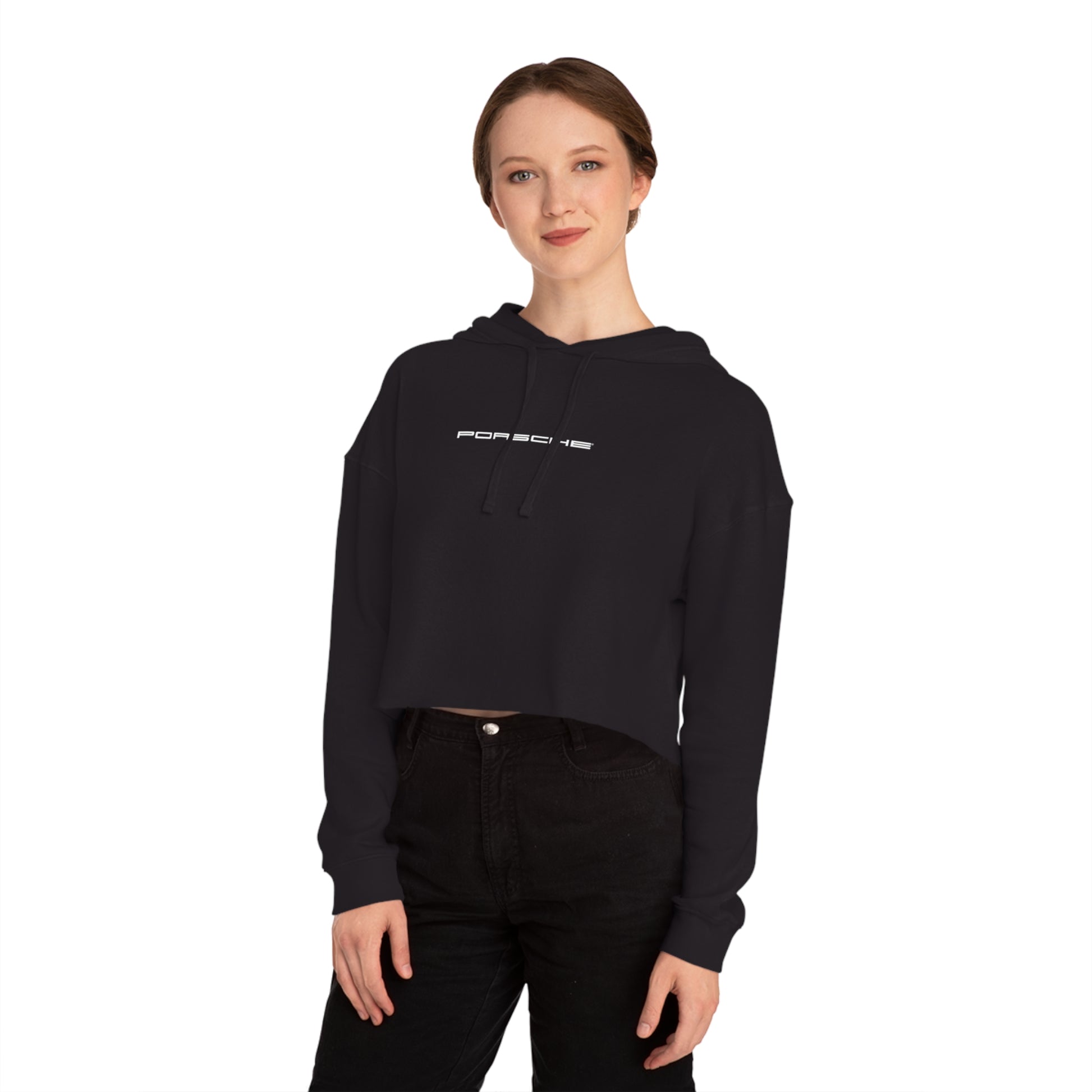 Porsche Crest Crop Hoodie for Women - 8 Colors - AI Print Spot